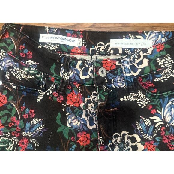 Pilcro And The Letter Press Jeans Womens 25 Floral Print Mid Rise Skinny - Picture 3 of 8